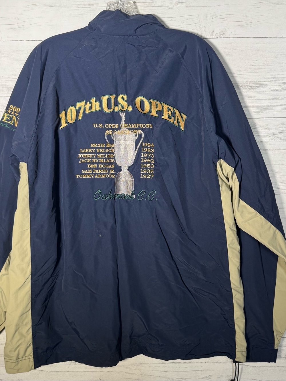 US Open Oakmont Blue Embroidered Zip Windbreaker Golf Jacket Men’s Large